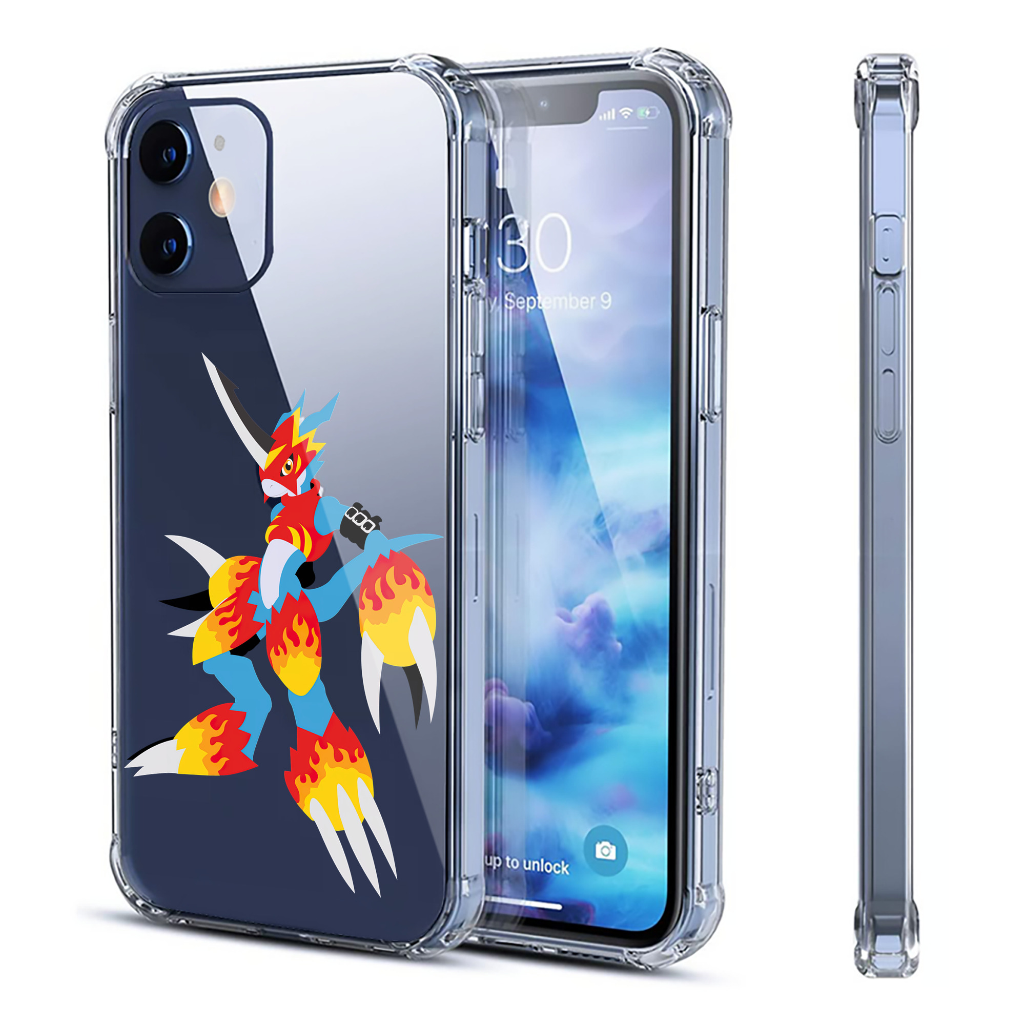 （画像用） Digimon デジタルモンスター/デジモン 【iPhone 12シリーズ対応】透明スマホケース（クリアソフトケース）